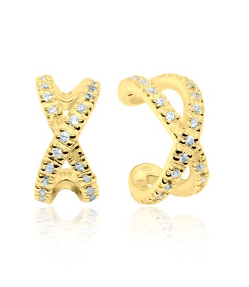 Gold Plated 8 mm CZ Stones Ear Cuff EC-1150s-GP